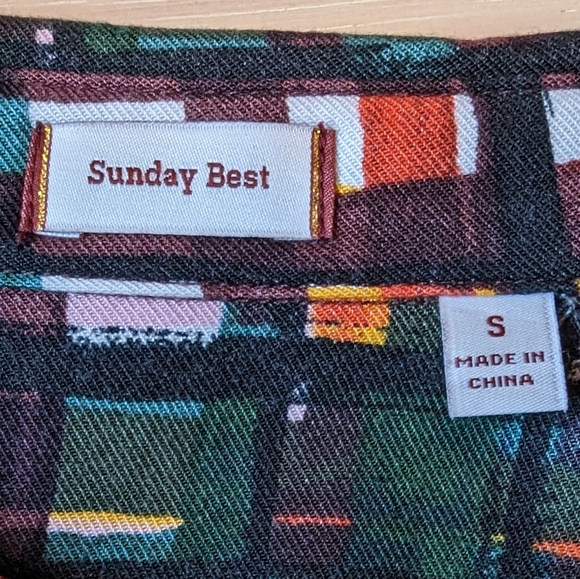 Sunday Best - Aritzia - Rainbow Plaid Shirt - Sz Small - Picture 5 of 5